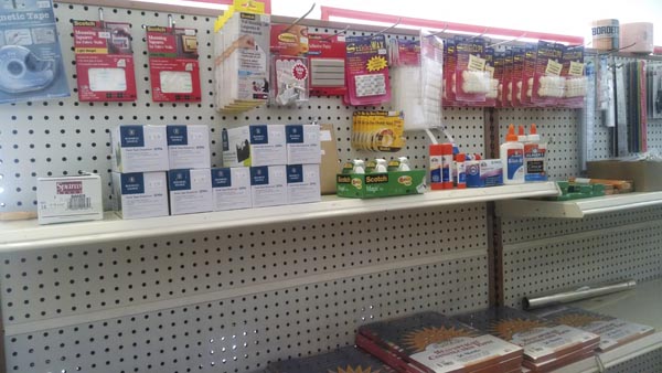 Tape, glue, and supplies for classroom and bulletin board decorations